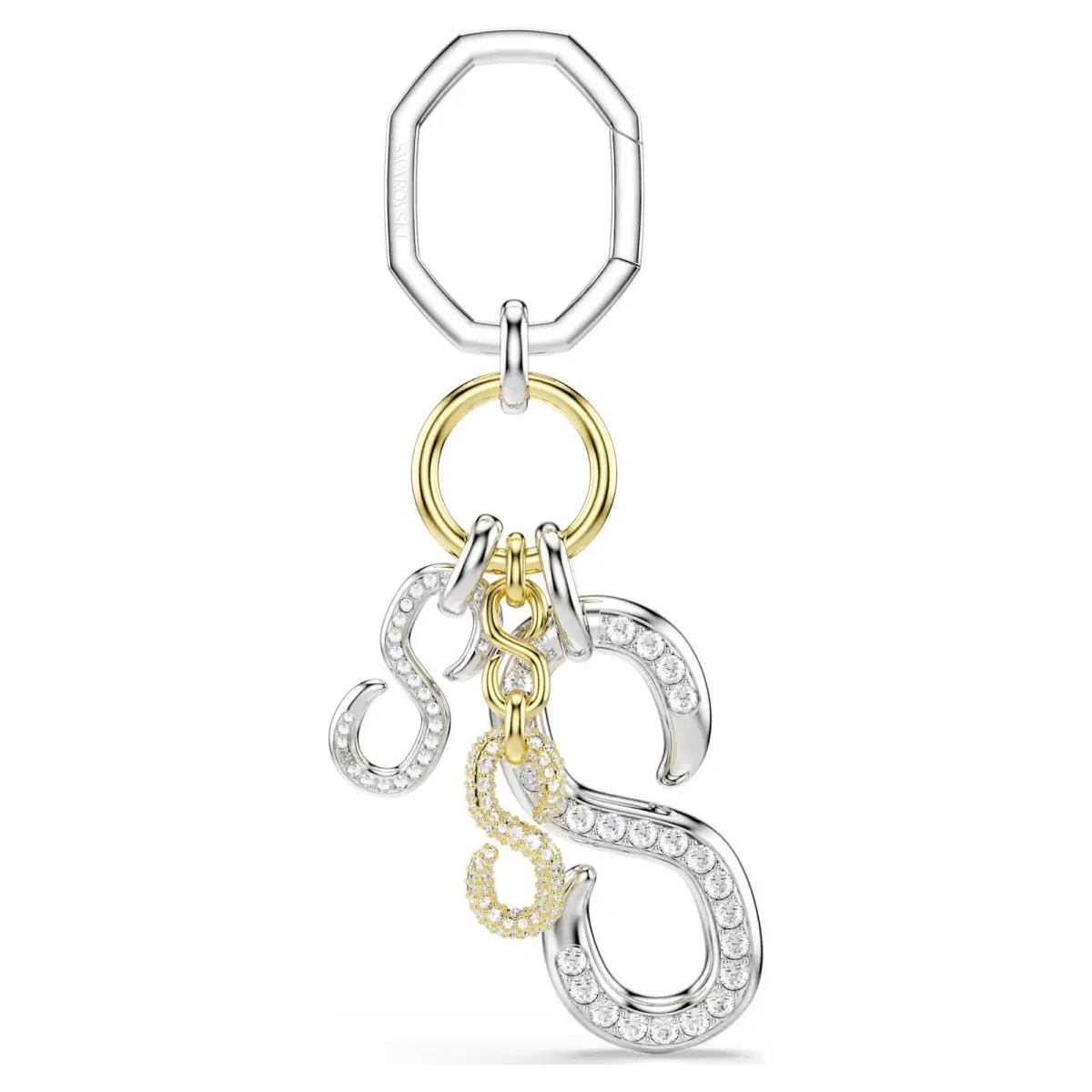 Crystal Bag Charm Round Cut White Mixed Metal Finish 5763019 by Swarovski