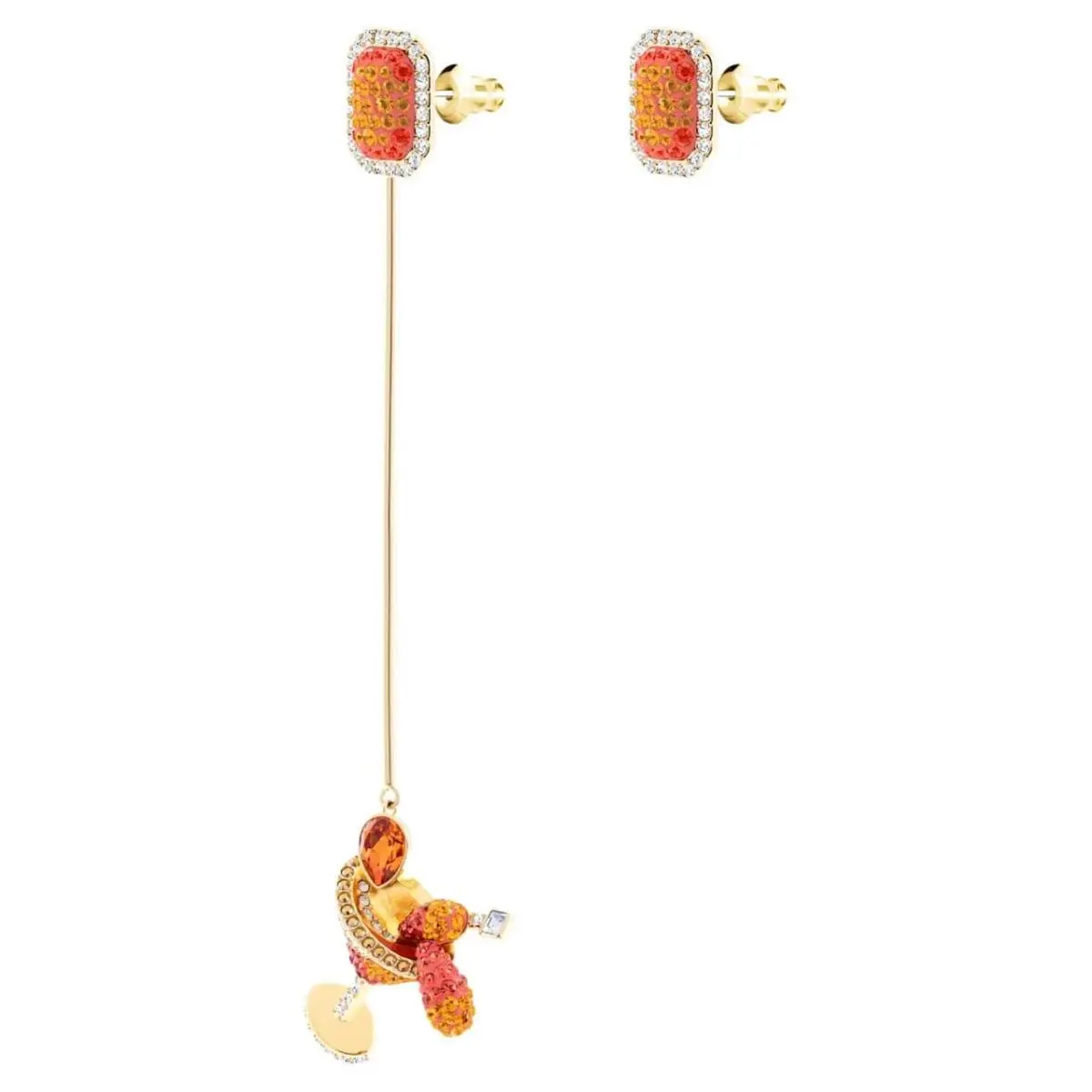 Crystal No Regrets Cocktail Pierced Earrings Gold-tone Plated 5457499 by Swarovski