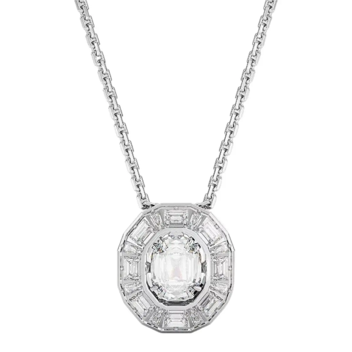 Mesmera Silver-tone Crystal Pendant Necklace 18-1/2 by Swarovski