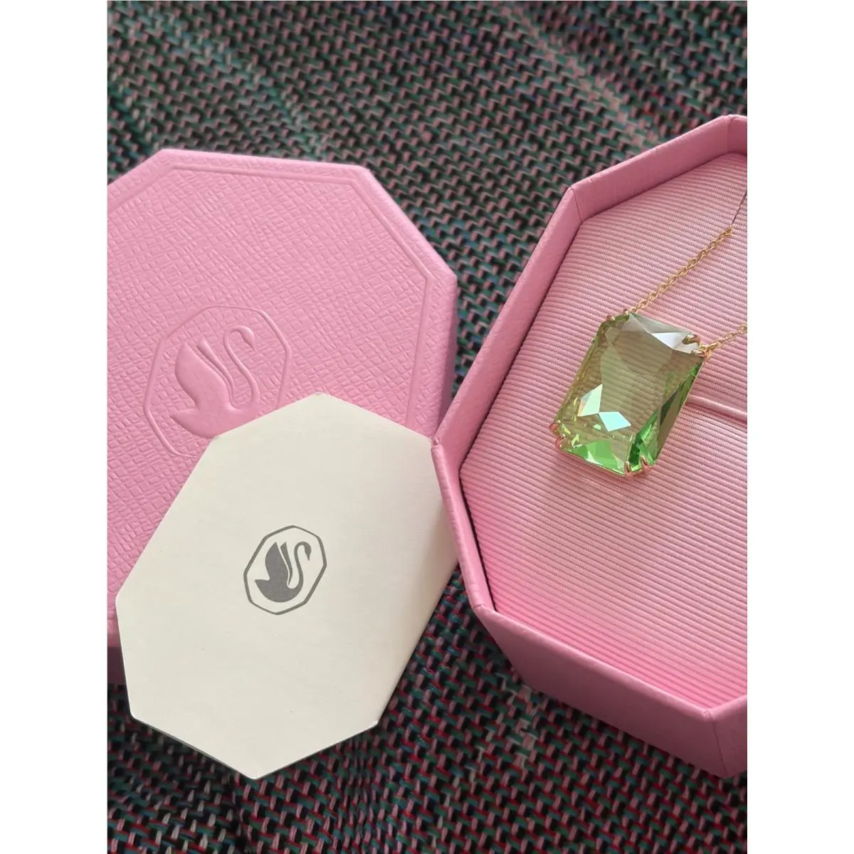 Millenia Green Octagon Pendant 18K Plated Adjustable by Swarovski
