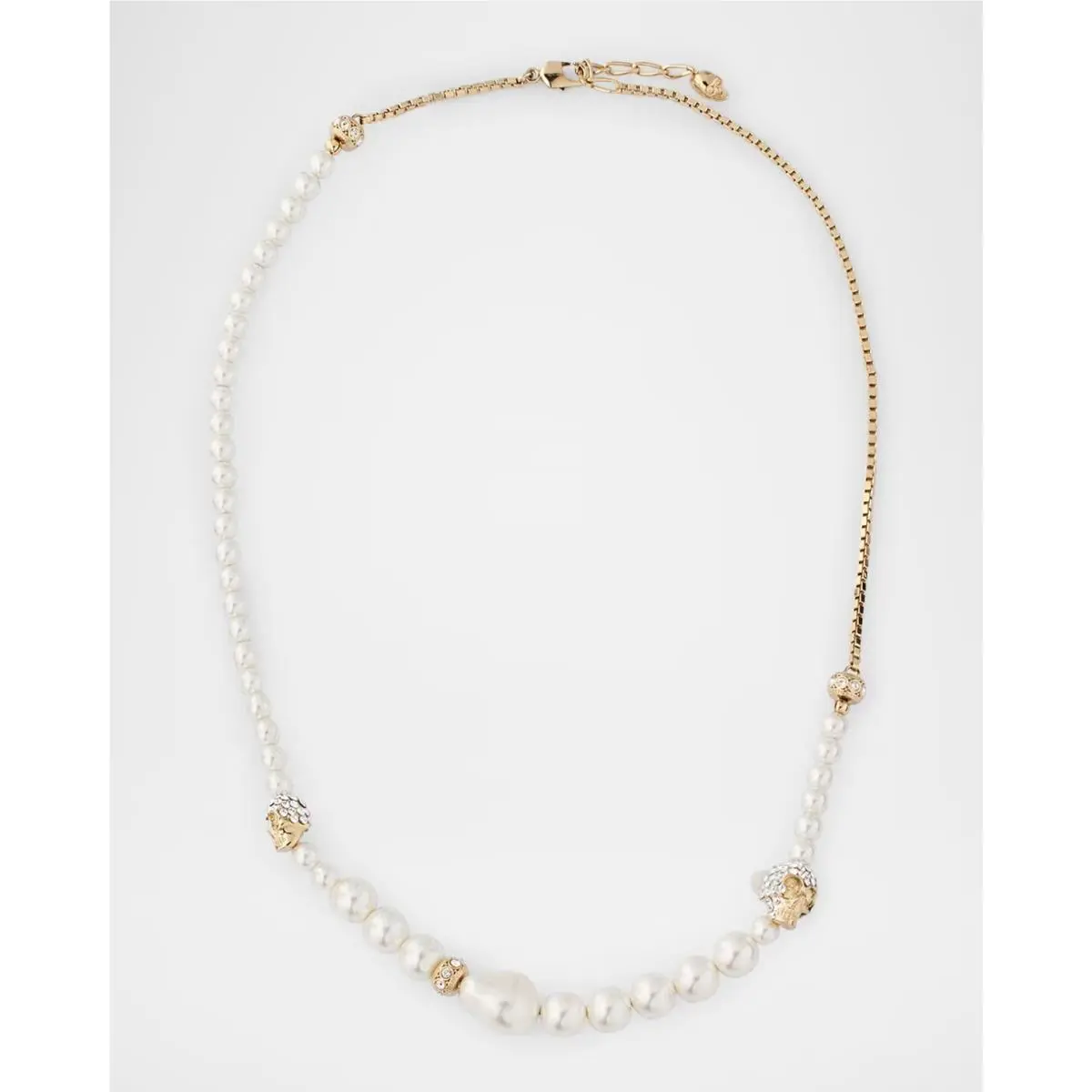 Mcqueen Pearly Skull Necklace Orig. Color=pearl by Alexander McQueen