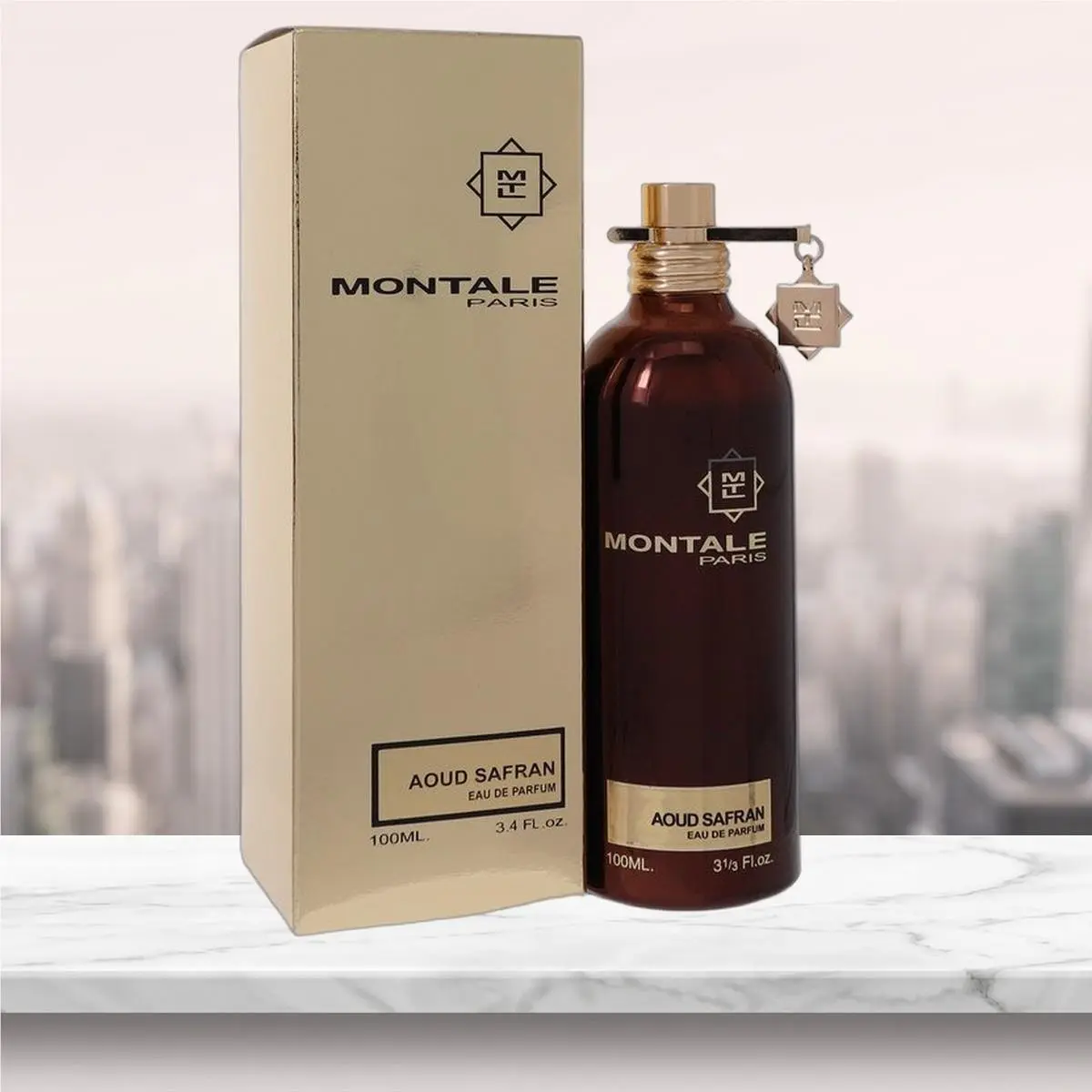 Aoud Safran Eau De Parfum Spray By  - 3.4 oz by Montale