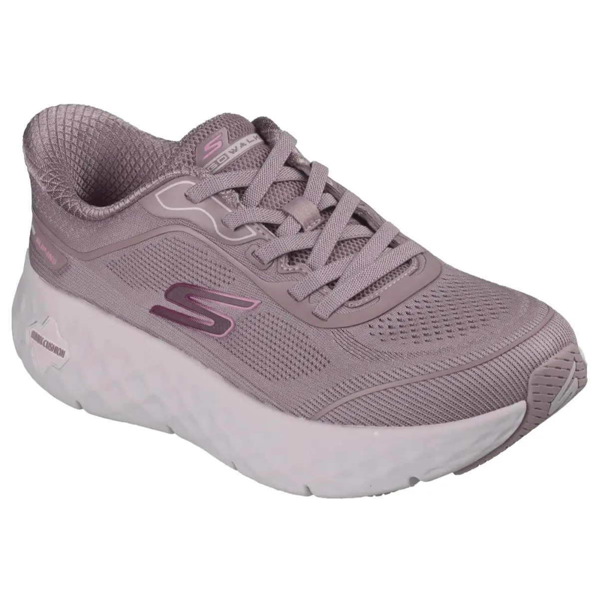 Womens Skechers Slip Ins GO Walk Max Cushioning Flex Remi Mauve Mesh Shoes