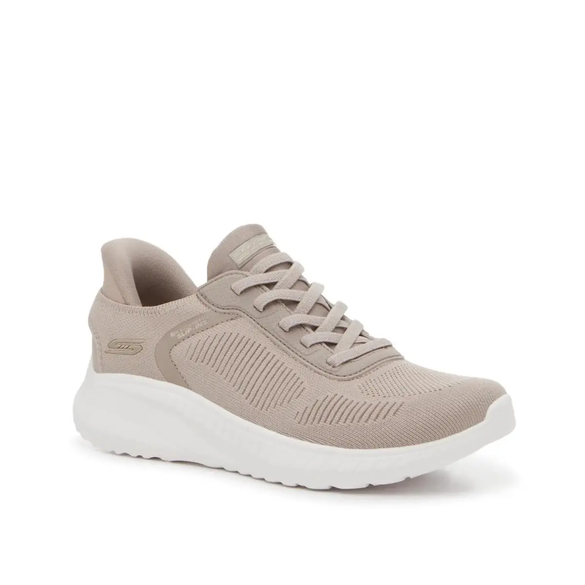 Deal  Hands Free Slip-ins Bobs Sport Squad Chaos Women`s Shoe Taupe by Skechers