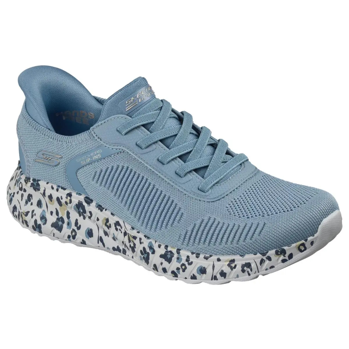 Womens Skechers Slip Ins Bobs Sport Squad Chaos Urban Drift Slate Knit Shoes