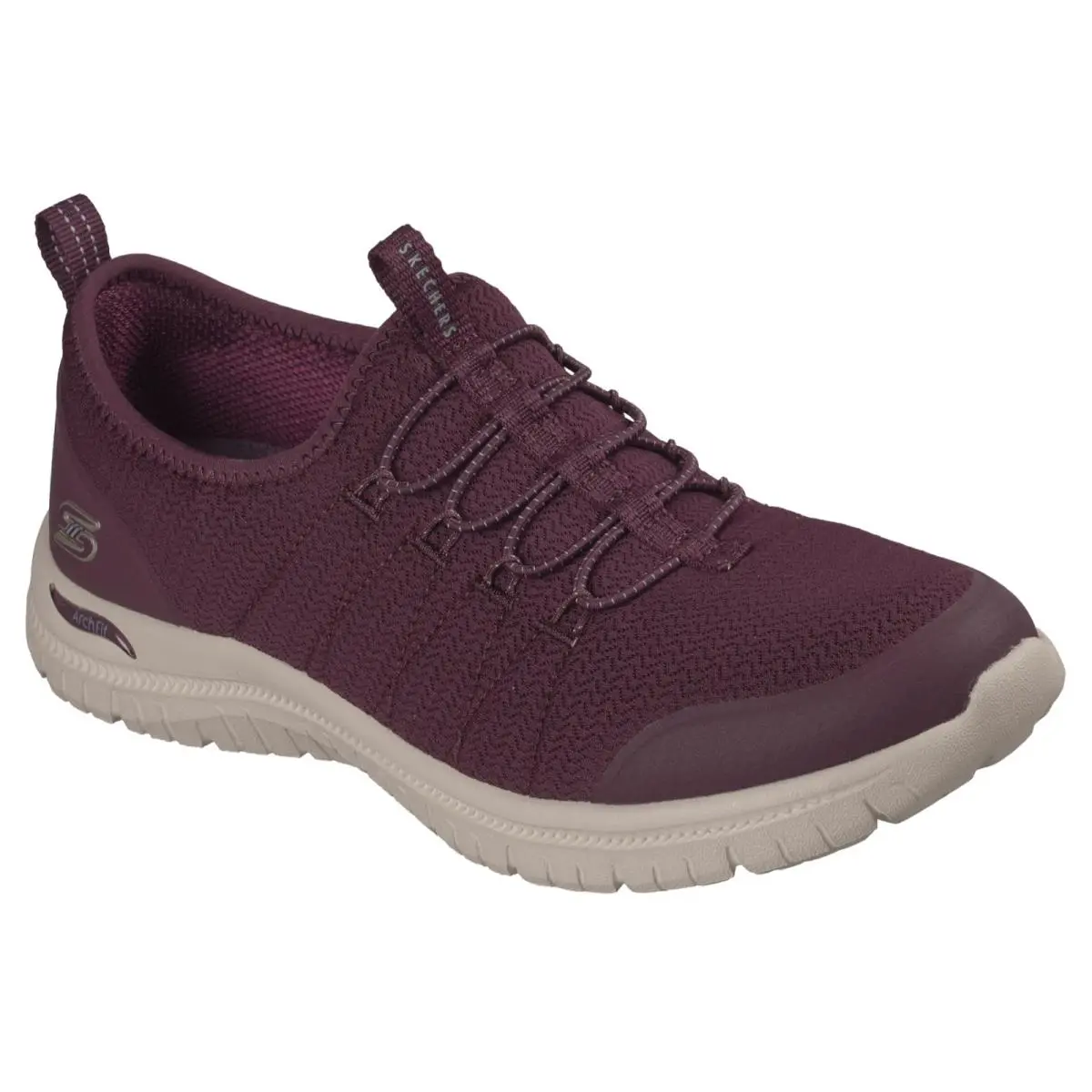 Womens Skechers Arch Fit Virtue Dahlia Wine Mesh Shoes