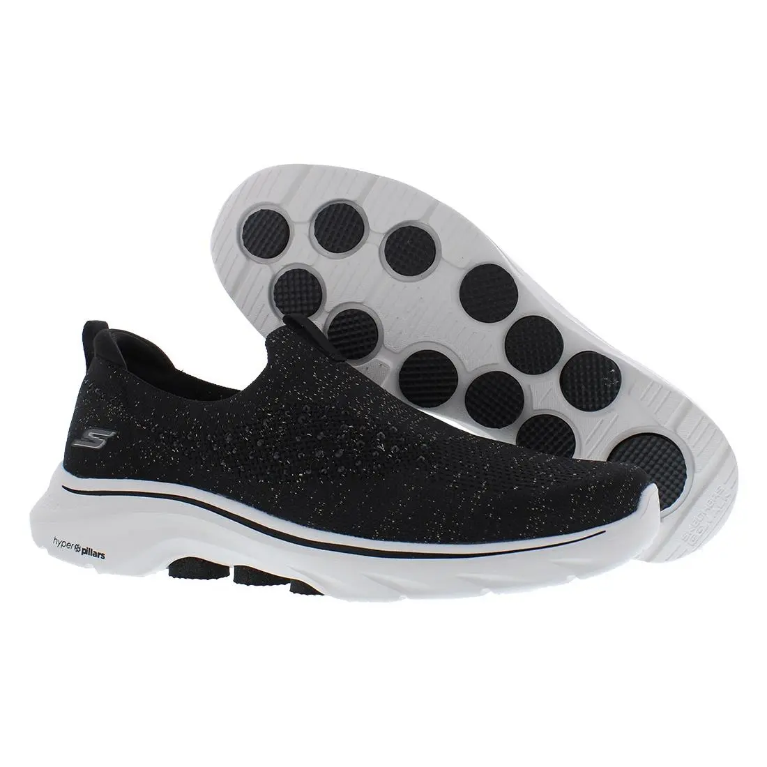 Skechers Go Walk 7 Bling Womens Shoes Size 10 Color: Black/rose Gold - Black/Rose Gold, Main: Black