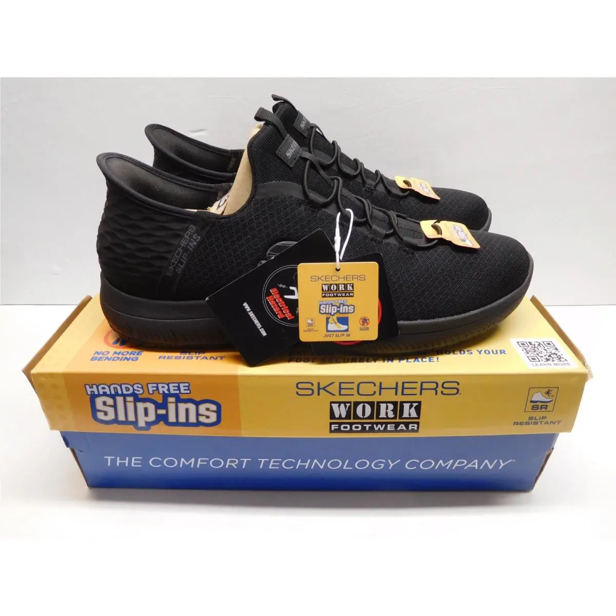 Men’s Slip-ins Work Shoes Black Slip Resistant Size 12 - 200205 Nip by Skechers