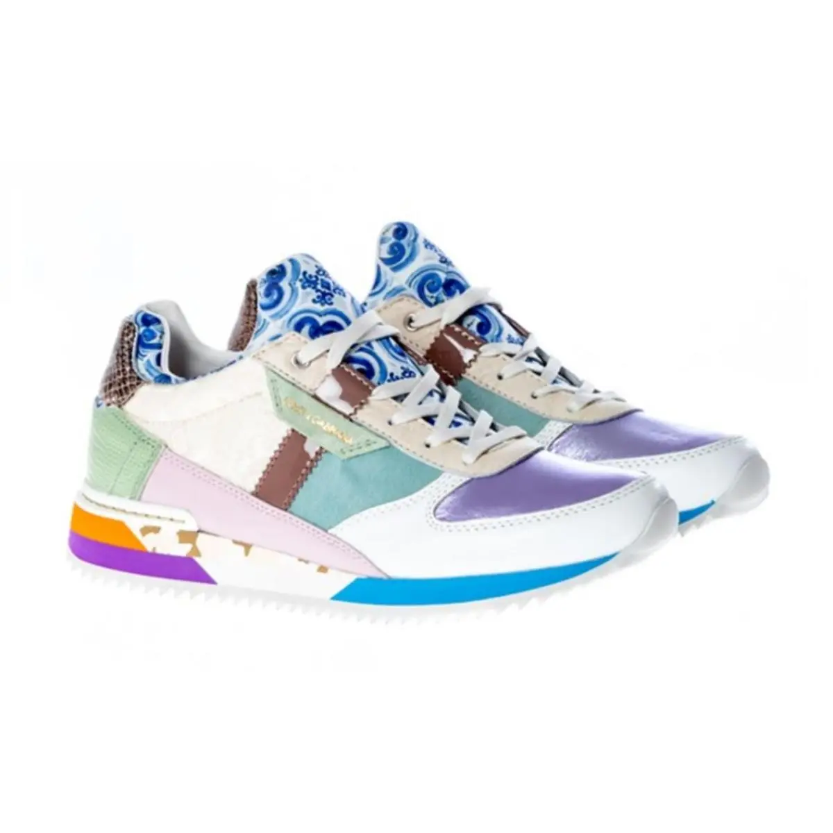 Dolce Gabbana Women Patchwork Sneaker D4819 Size 40.5 EU by Dolce & Gabbana