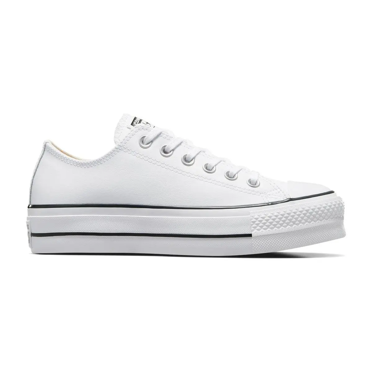 Converse Women`s Chuck All Str Platform Lift Low Leather Sizes 5-9 White 561680C