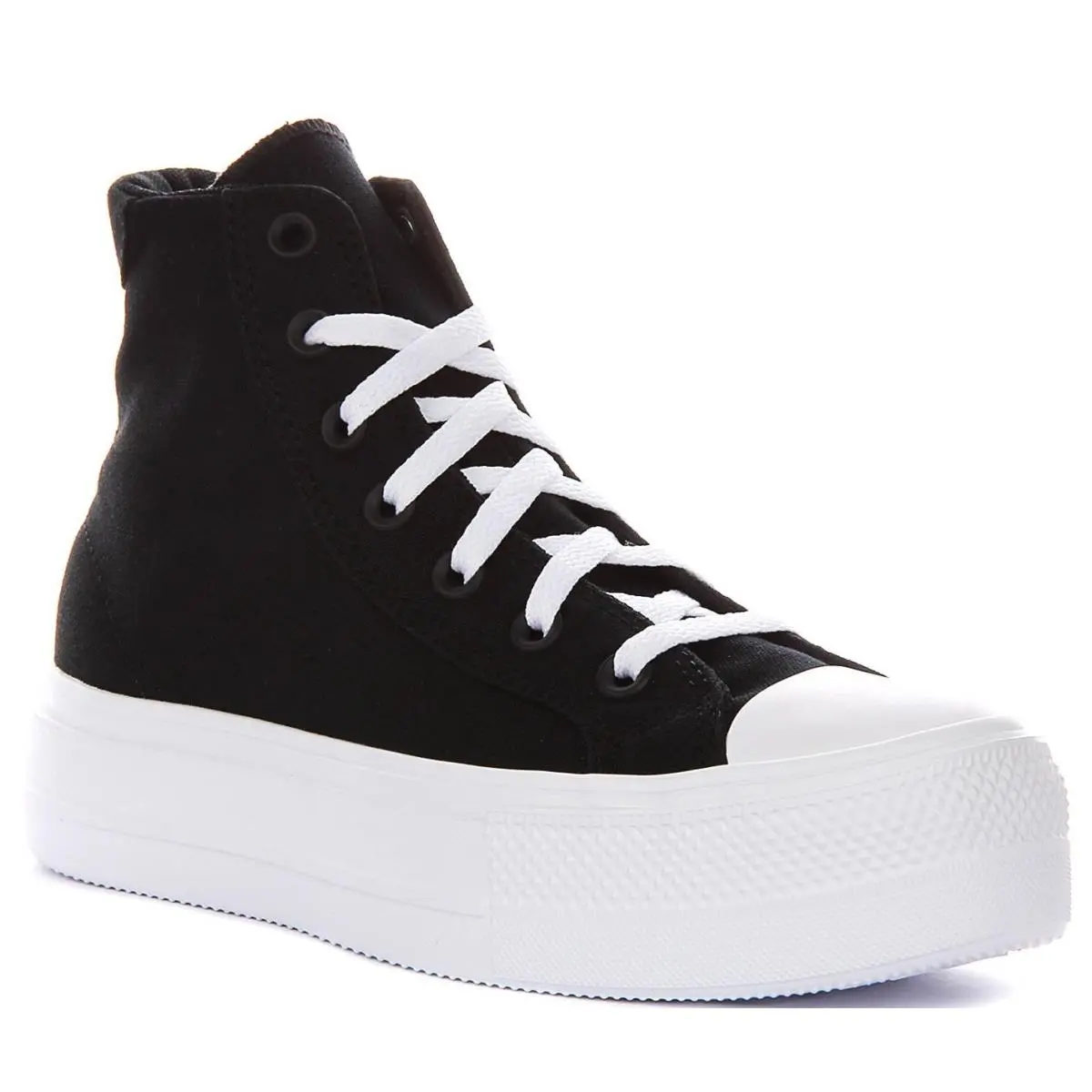 As Day 1 Lace Up Platform Hi Womens Sneakers In Black White US 5 - 10 by Converse