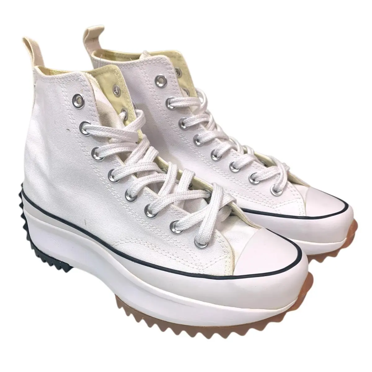 Unisex Run Star Hike Canvas High Top Platform Sneakers White/Black/Gum by Converse