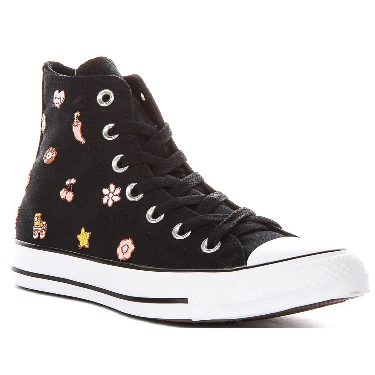 CT All Star Hi Top Embroidered Womens Sneakers In Black Multi US 3 - 10 by Converse