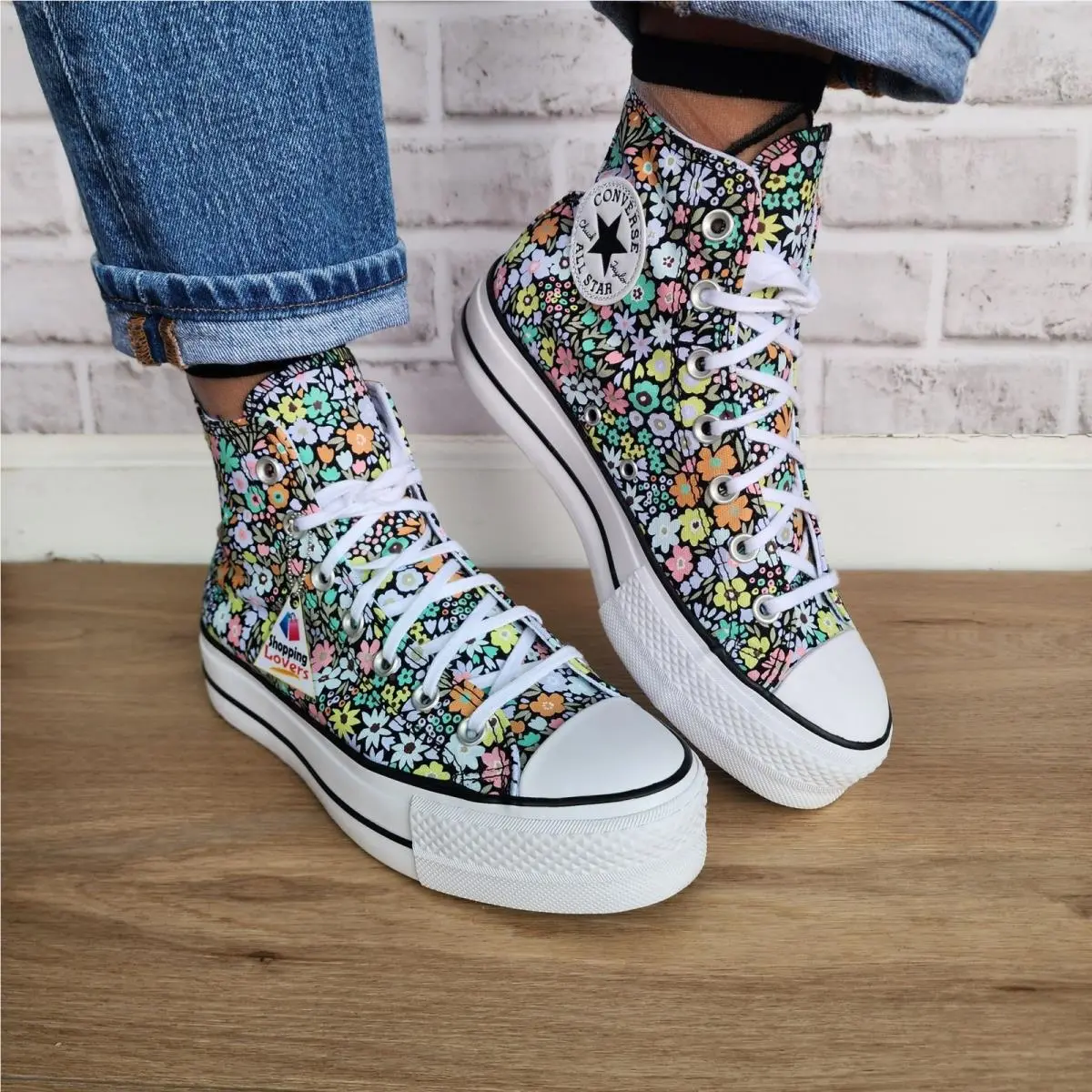 Chuck Taylor Lift Allover Florals Hi Sz 7.5 Women Shoes Sneaker A15009C by Converse