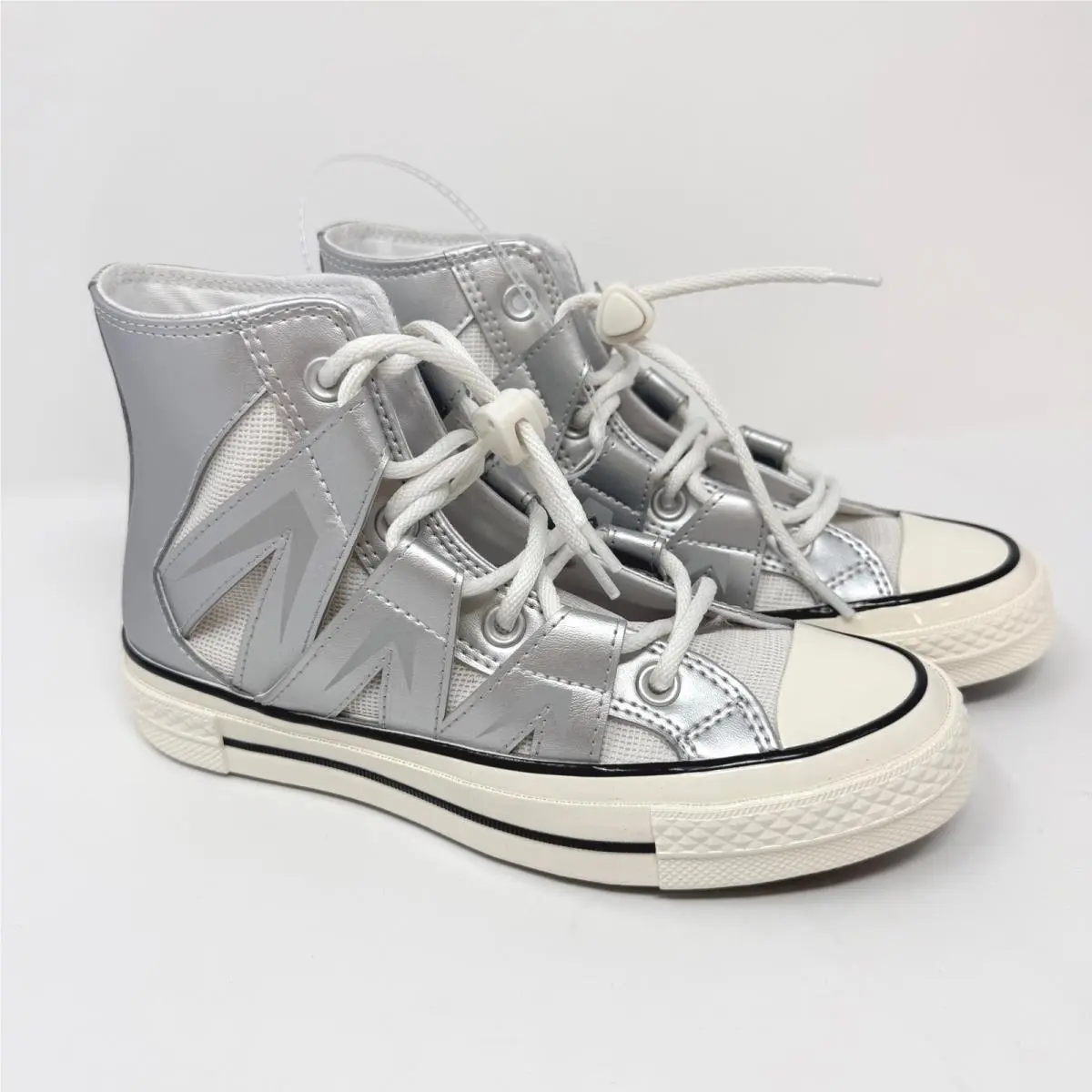 Converse Chuck 70 Metallic Silver High Top Sneakers A15187C Womens 6 Mens 4