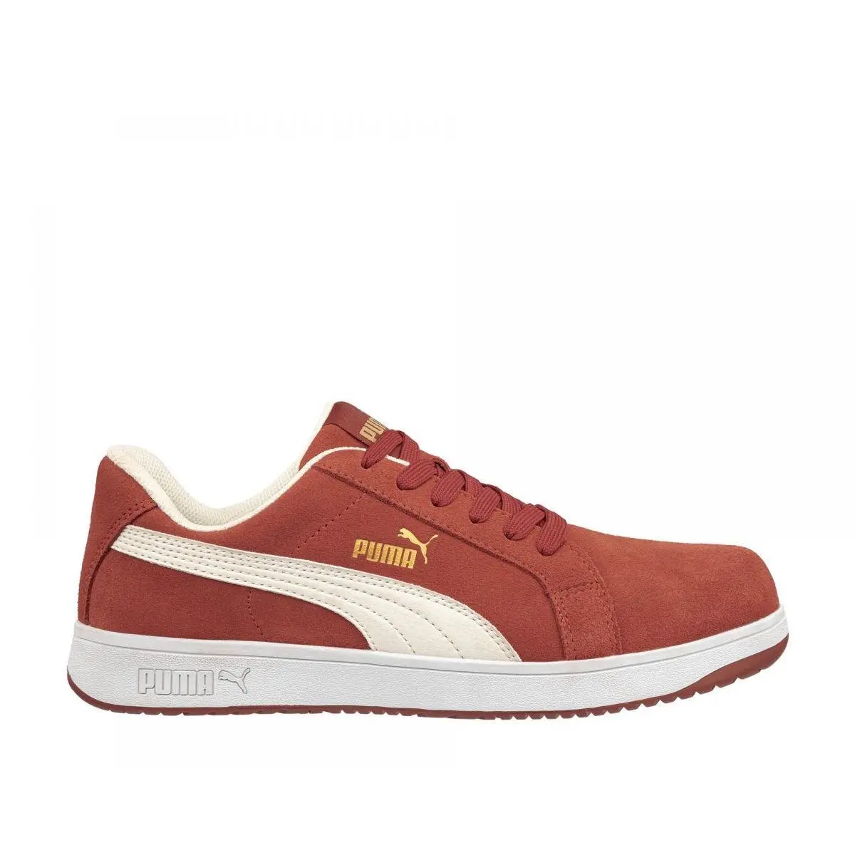 Puma Safety Men`s Iconic Low Composite Toe EH Work Shoes Red Suede - 640045 Red