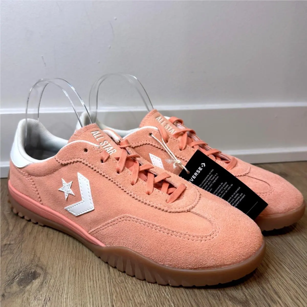Star Player 76 Suede Peach Pink Gum Sole Sneakers Women`s 9.5 by Converse