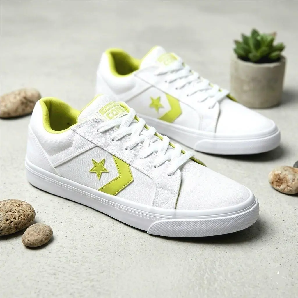 El Distrito 2.0 OX Mens Size 11 White Green Canvas by Converse