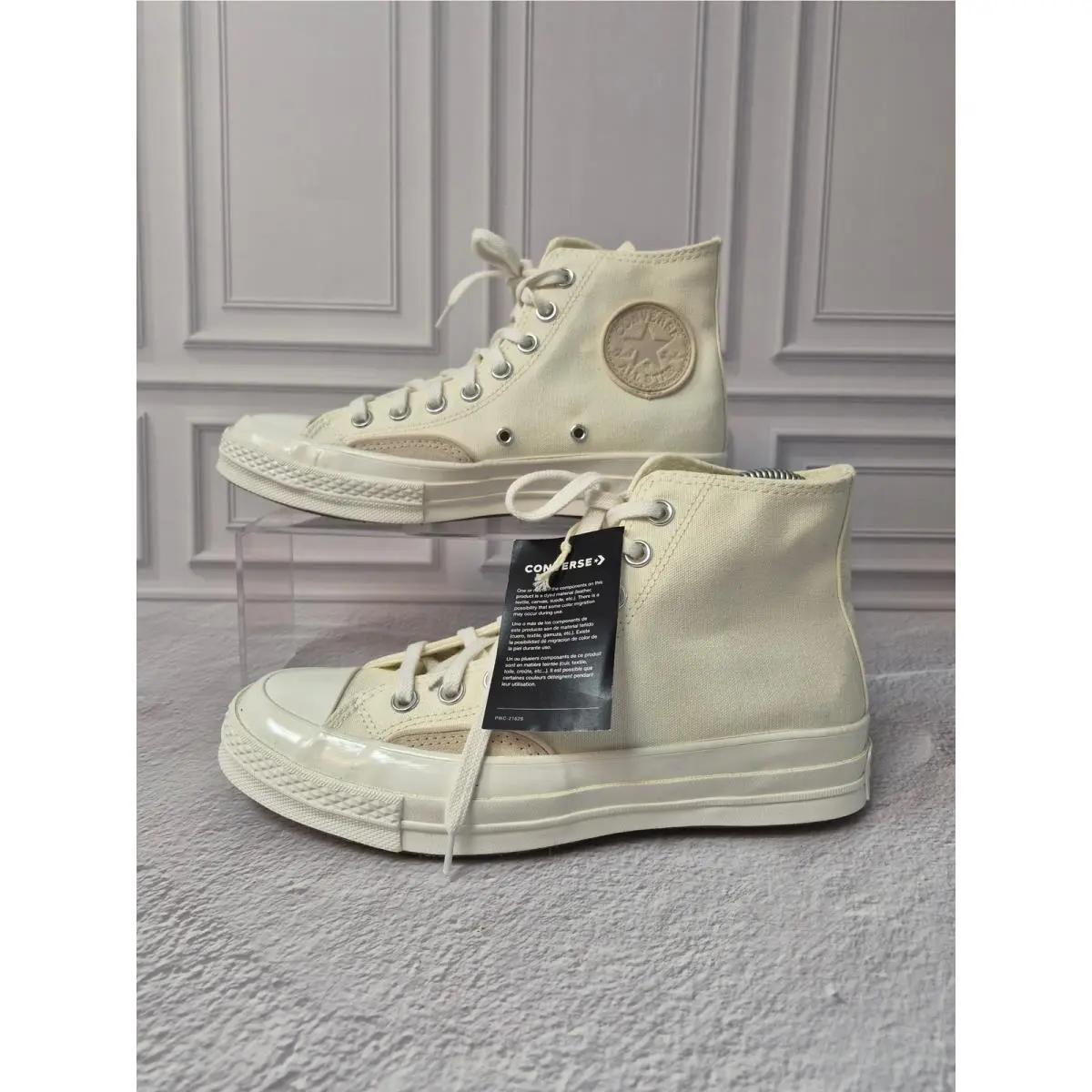 Chuck 70 High Top Sneakers Parchment Egret Cream Women 8.5 / Men 6.5 by Converse