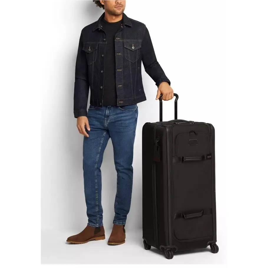 Black Alpha 3 Tall 4-Wheel Duffel Packing Case Luggage by Tumi