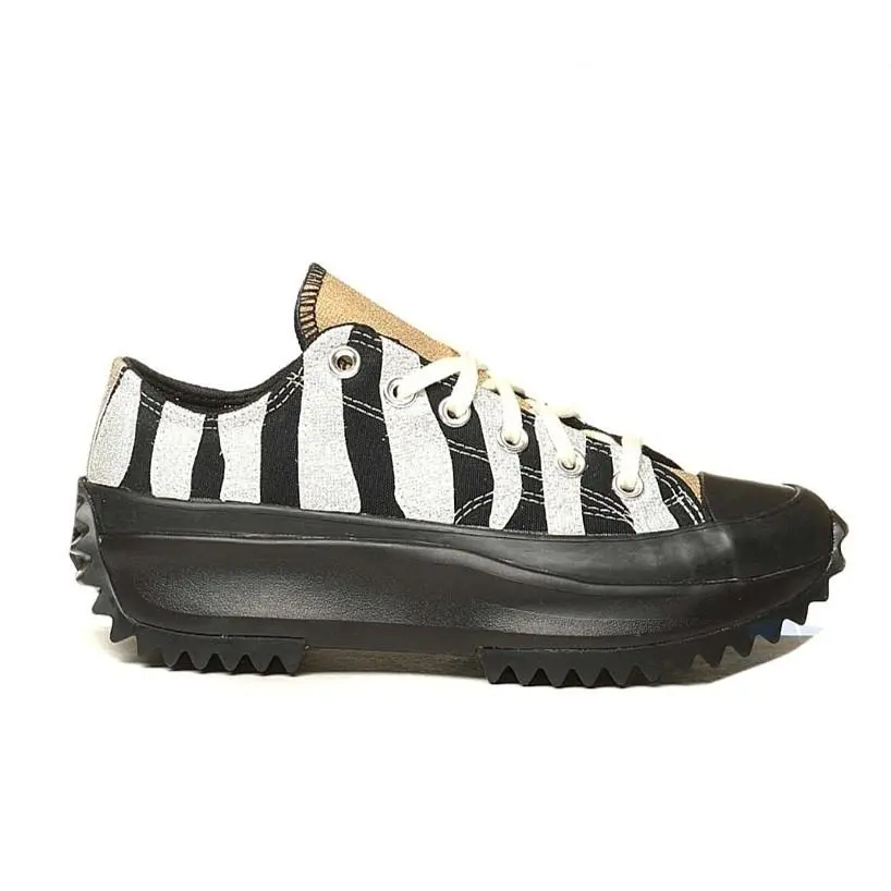 Run Star Hike OX Womens Size 6 Black Silver Gold Glitter by Converse