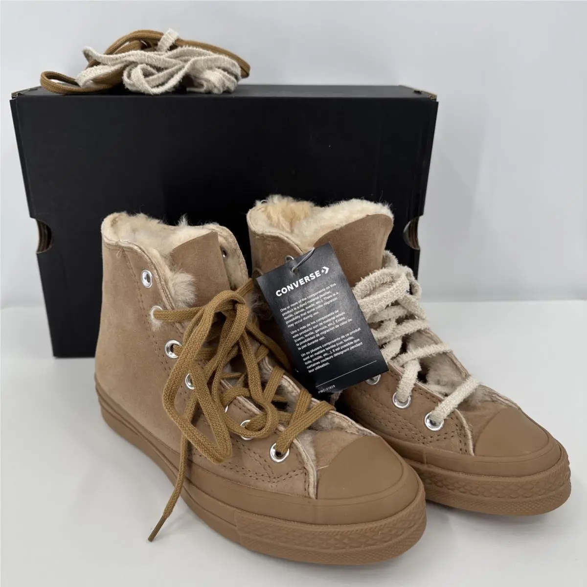 Chuck 70 Hi Iced Coffee Fur Lined Sneaker Style 166318C US M 4 W 6 by Converse