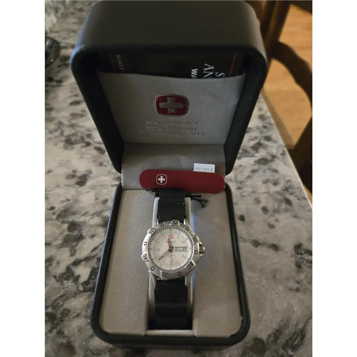 Swiss Army White Dial Stainless Steel Water Resistant 200m Needs Battery by Wenger