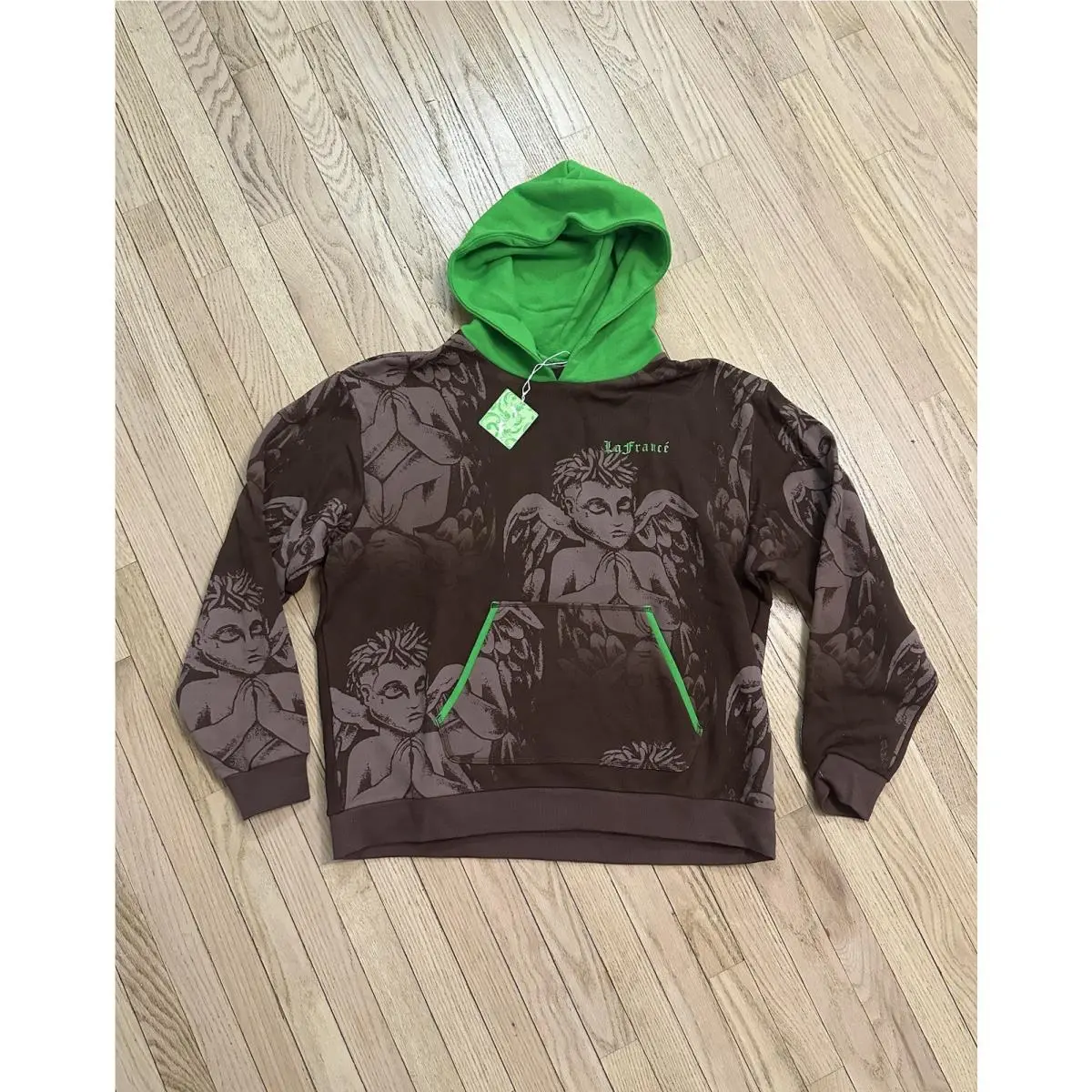 XL  Hoops x Lafrance Hoodie Angel Patern Brown Green Men`s 625664-01 by Puma