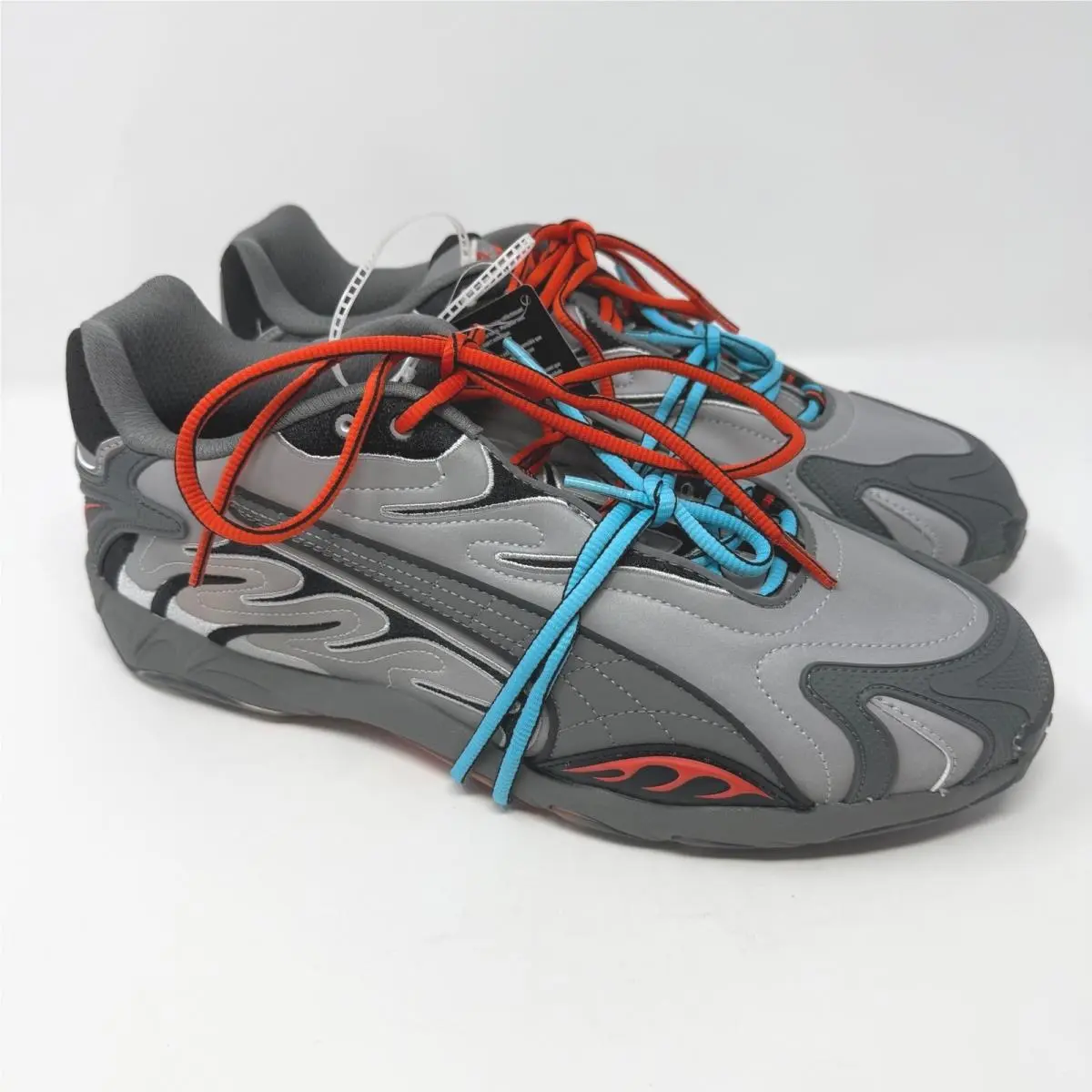 x Asap Rocky Inhale Mesh Metallic Silver Grey Orange 405383-01 Mens 13 by Puma