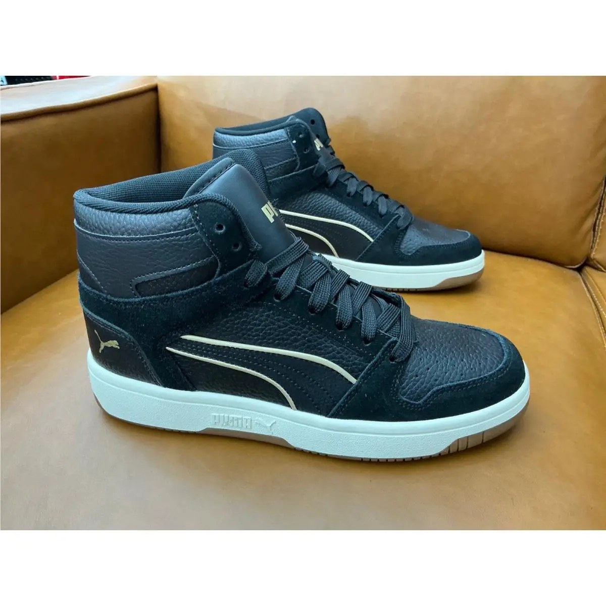 Rebound Layup Luminous Women 9 Black High Top Sneakers 403915-01 by Puma