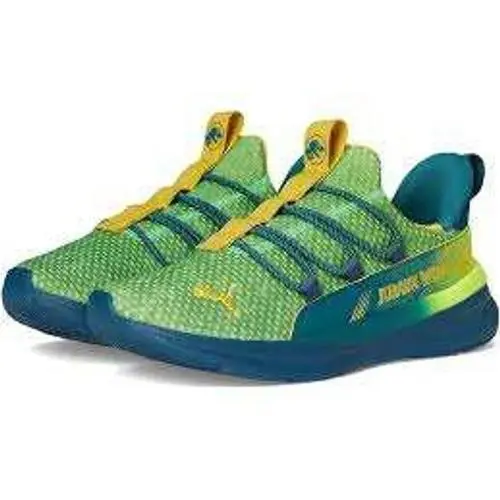 x Jurassic World Evolve Kids Green Teal Yellow Dinosaur Sneakers Men 6.5 by Puma