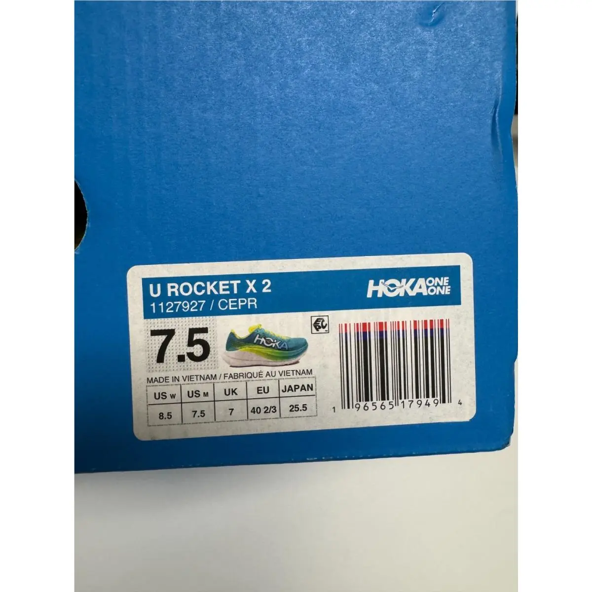 Hoka U Rocket X2 Carbon Racing Shoes Unisex Men 7.5 / Women 8.5 1127927-CEPR