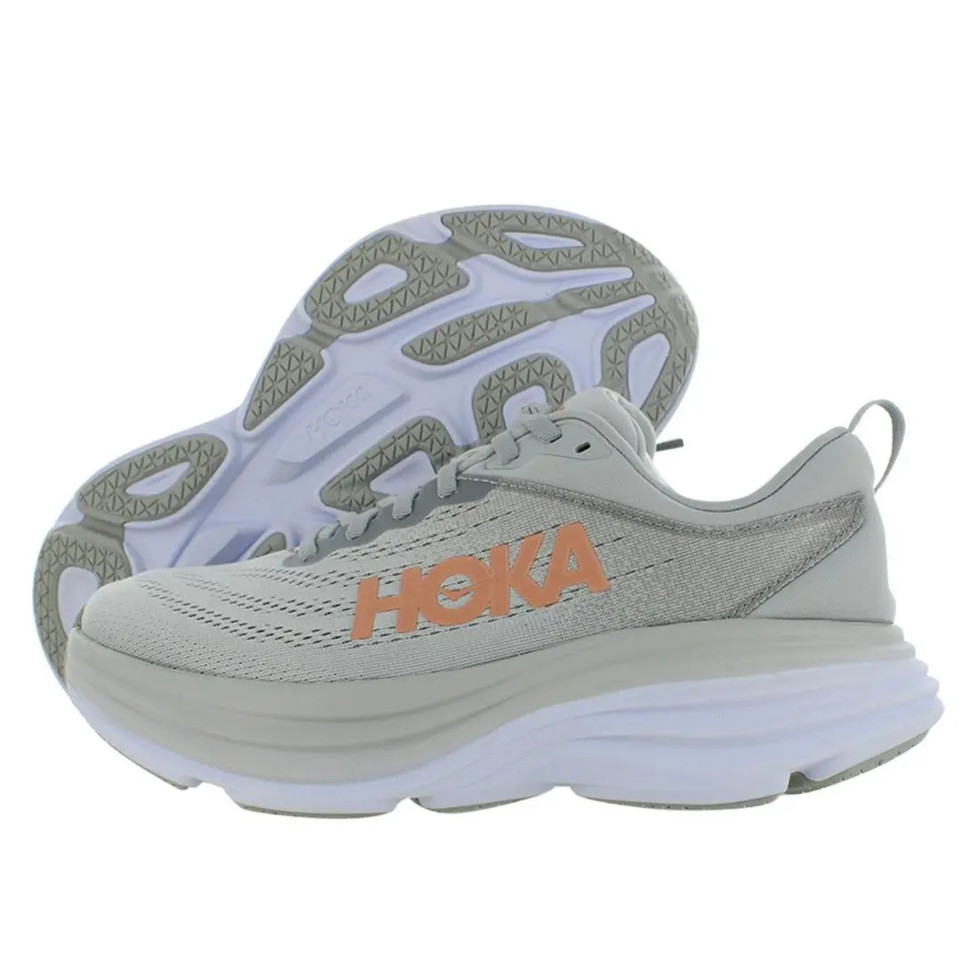 Hoka Bondi 8 Wide Womens Shoes Size 7 Color: Harbor Mist/lunar Rock