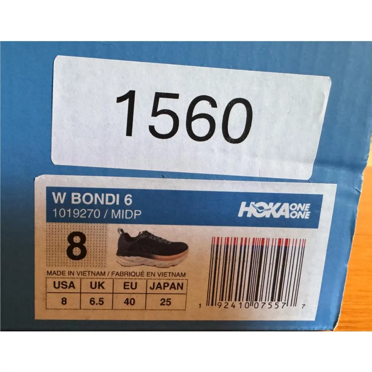 Hoka shoes - Hoka One One Bondi 6 - 1019270/MDP - Mood Indigo/Dusty Pink (UPC: 192410075577) 8