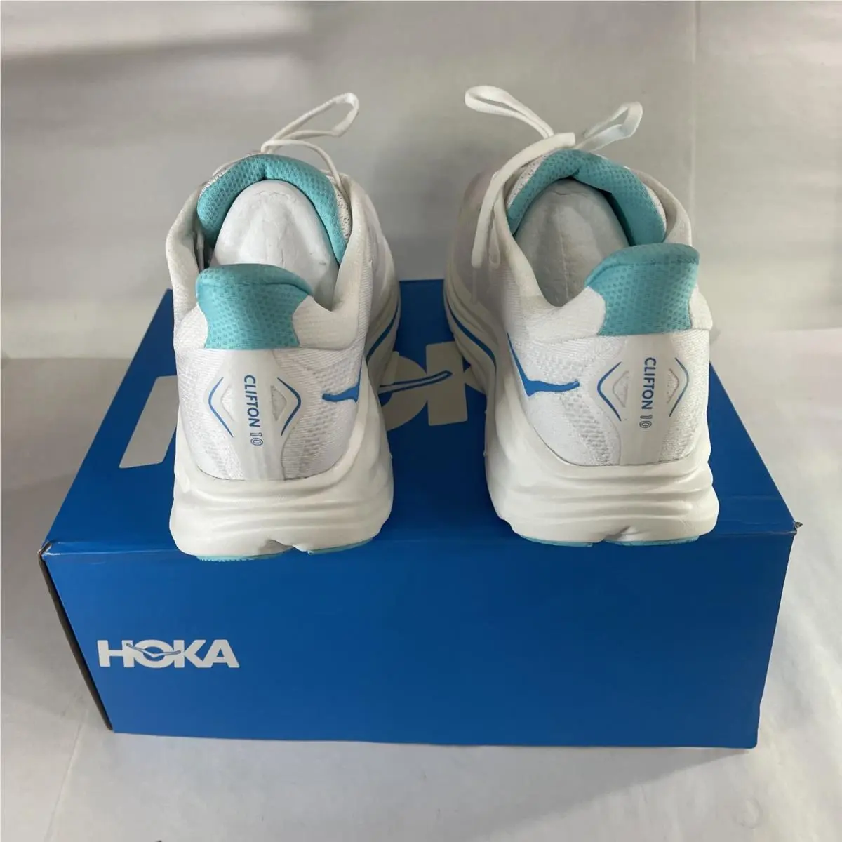 Hoka shoes - Hoka One One Clifton 10 Wide - 1162000 WTCL - White / Cielo Blue (UPC: 197634750613) 2
