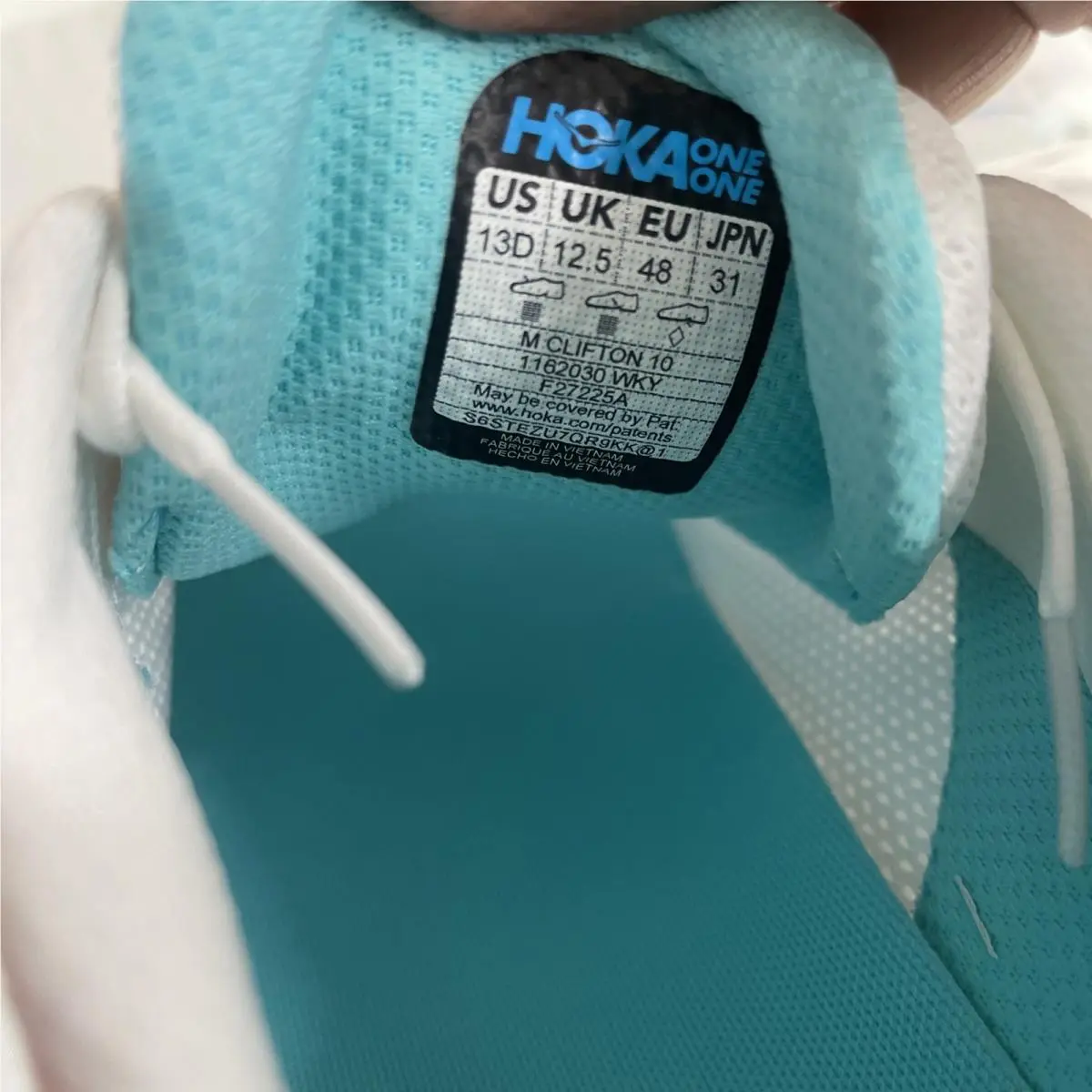 Hoka shoes - Hoka One One Clifton 10 Wide - 1162000 WTCL - White / Cielo Blue (UPC: 197634750613) 3