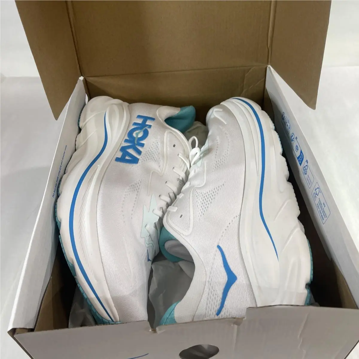 Hoka shoes - Hoka One One Clifton 10 Wide - 1162000 WTCL - White / Cielo Blue (UPC: 197634750613) 6