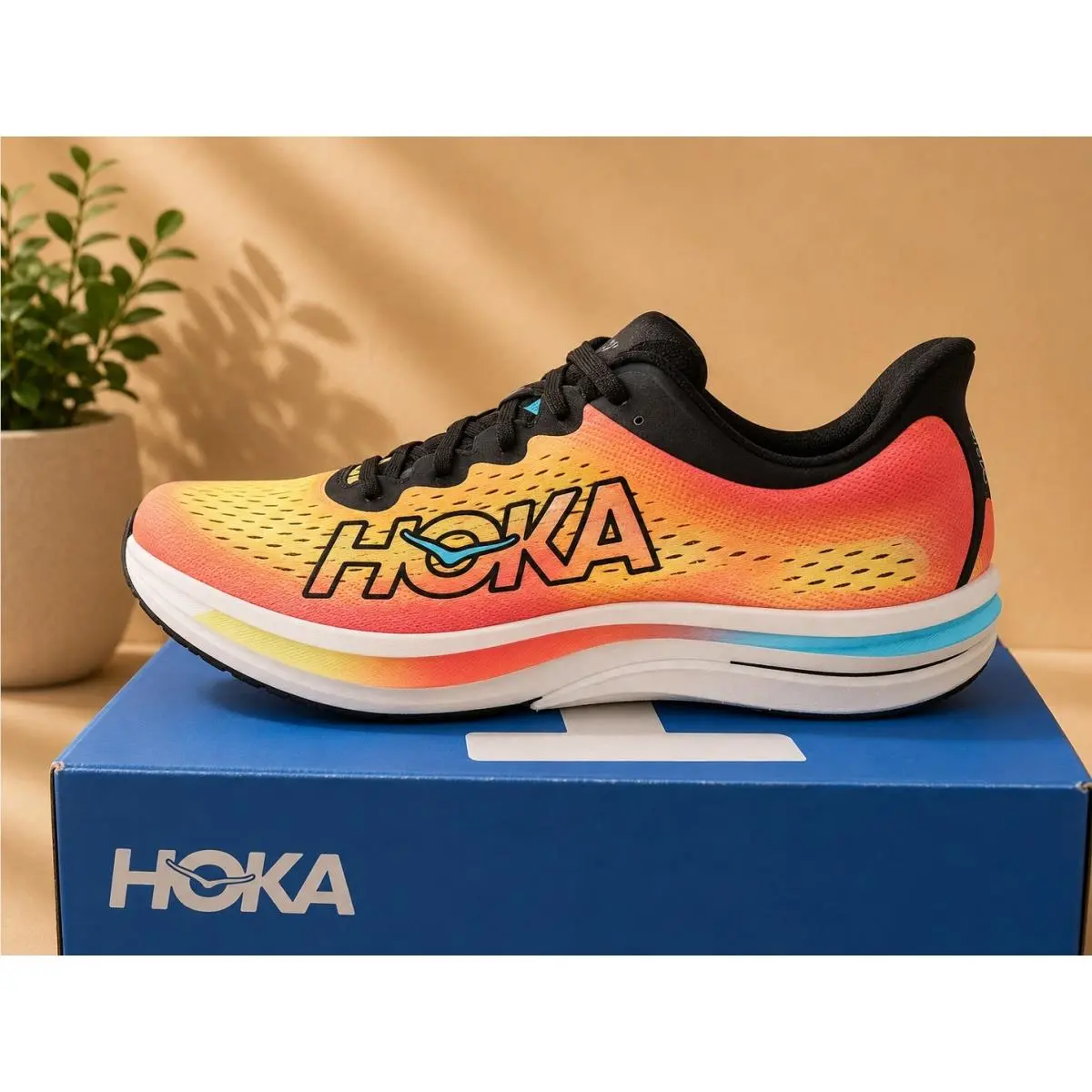 Hoka Unisex Cielo Flyx Running Shoes Black/yuzu 14.5 W / 13 M