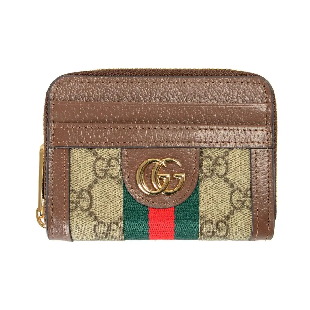 Women`s Ophidia GG Leather Trimmed Zip Around Wallet Card Case by Gucci