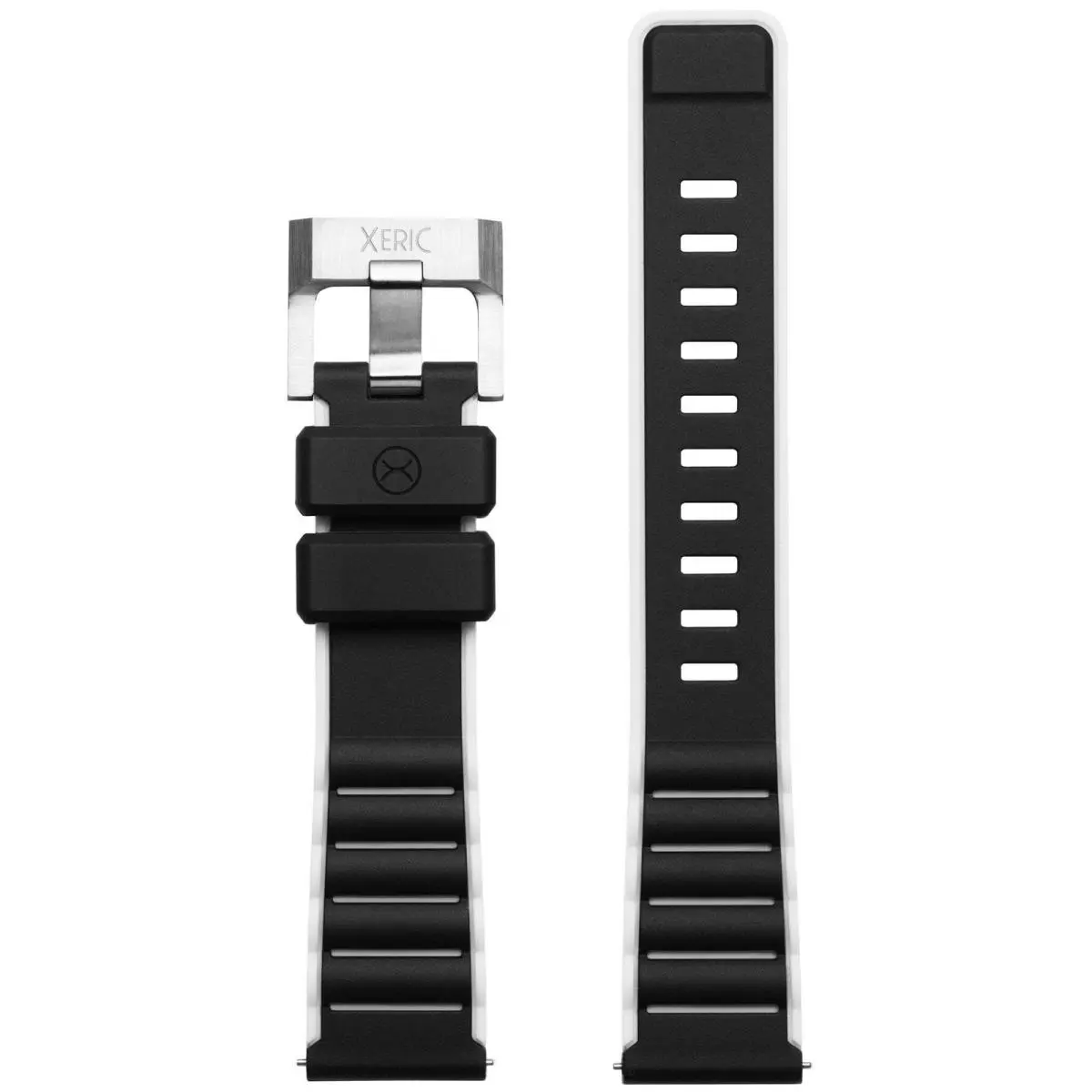 Xeric 20mm Black White Silicone Strap