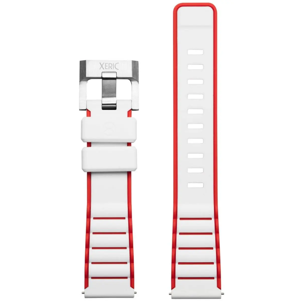 Xeric 20mm White Red Silicone Strap