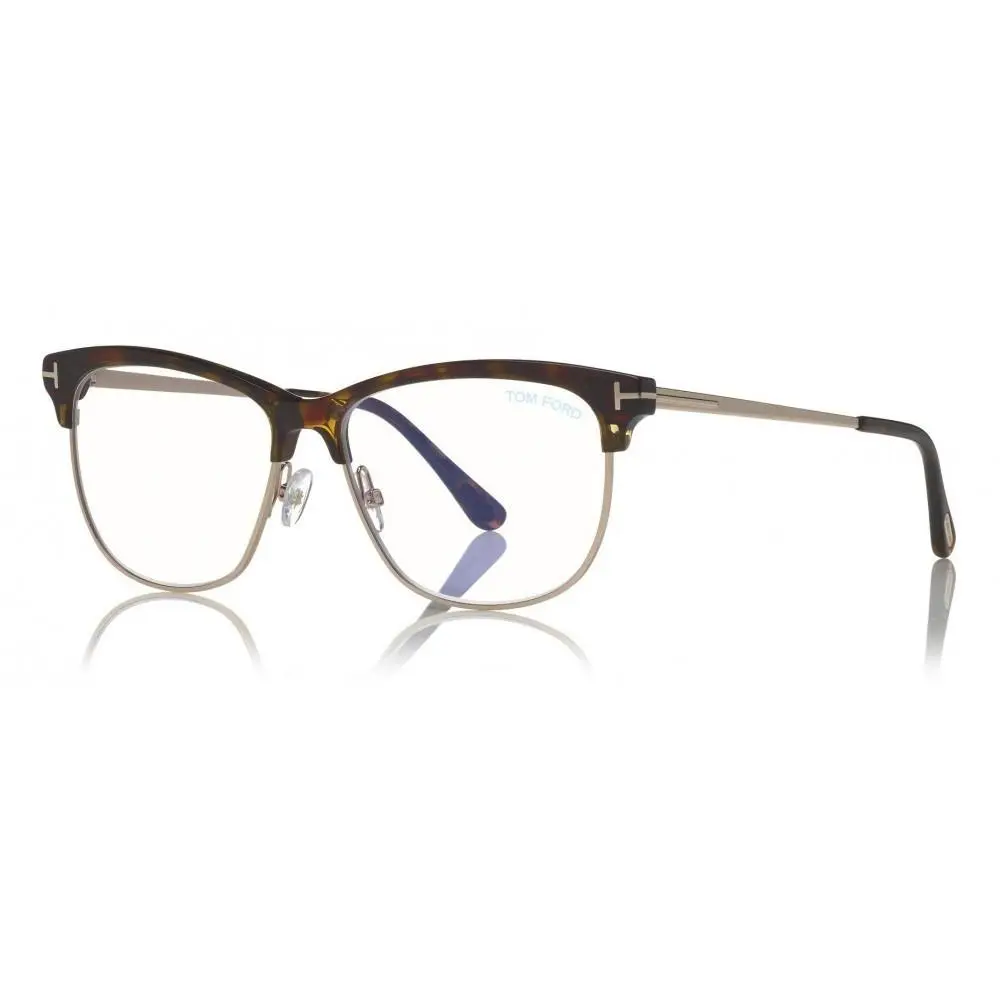FT TF5546-B 052 Square Dark Havana 52 mm Eyeglasses by Tom Ford