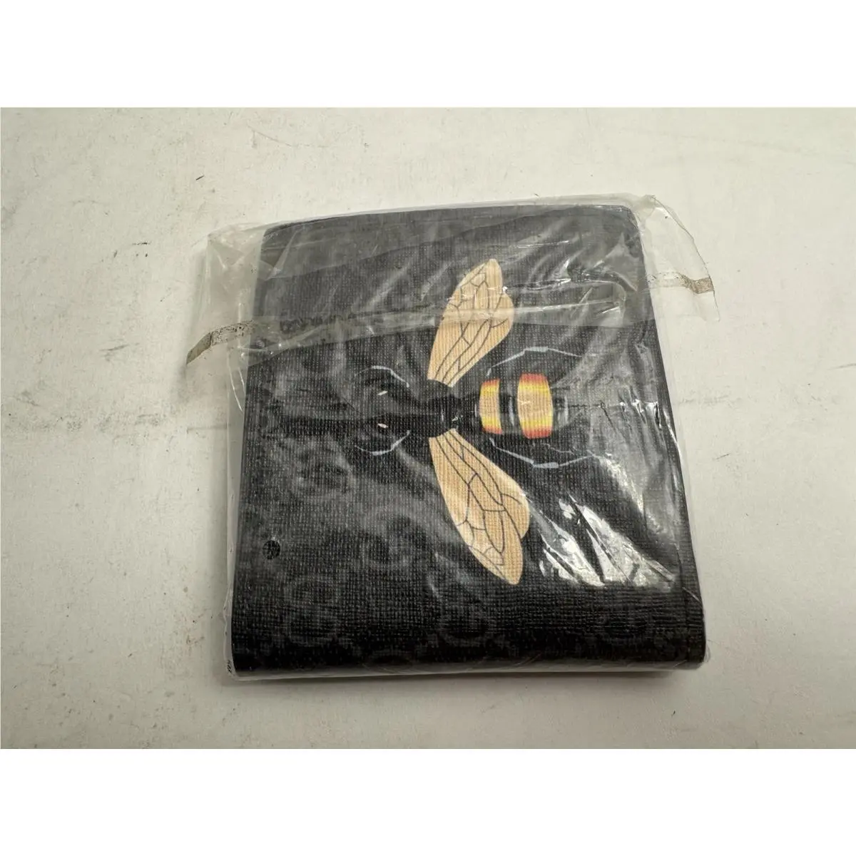 GG Supreme Bee Black Bifold Leather Wallet by Gucci
