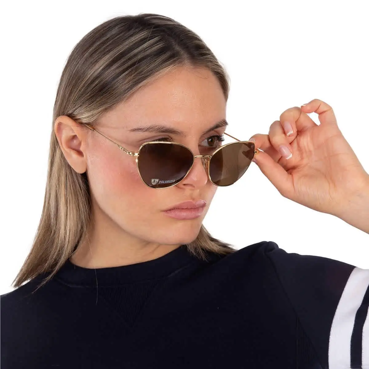 Polarized Brown Cat Eye Ladies Sunglasses Whitney-p 1 55 by American Optical