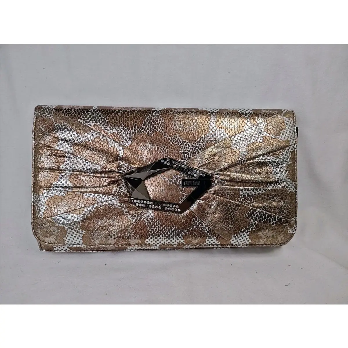 Kaleidoscope Clutch Wallet Chain Flap Bag PY242905 Bronze Metallic by Guess