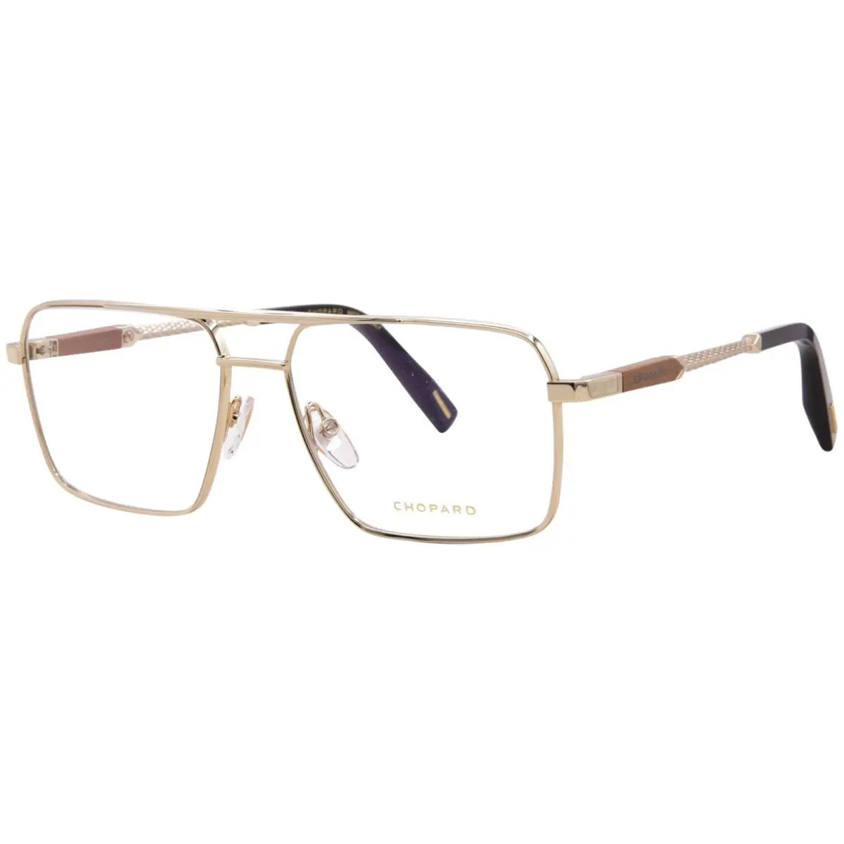 Chopard VCHM87 0300 Eyeglasses Men`s Gold/black Full Rim Square Shape 57mm