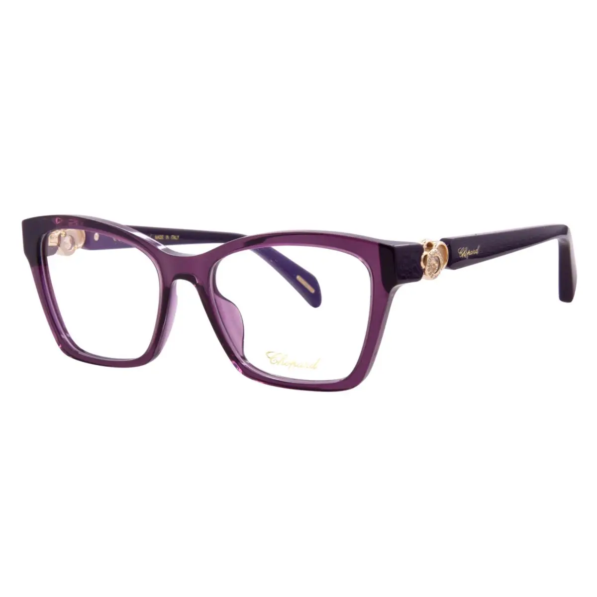 Chopard VCH355S 096Z 54 Eyeglasses Women`s Purpel Full Rim Square Shape 54mm