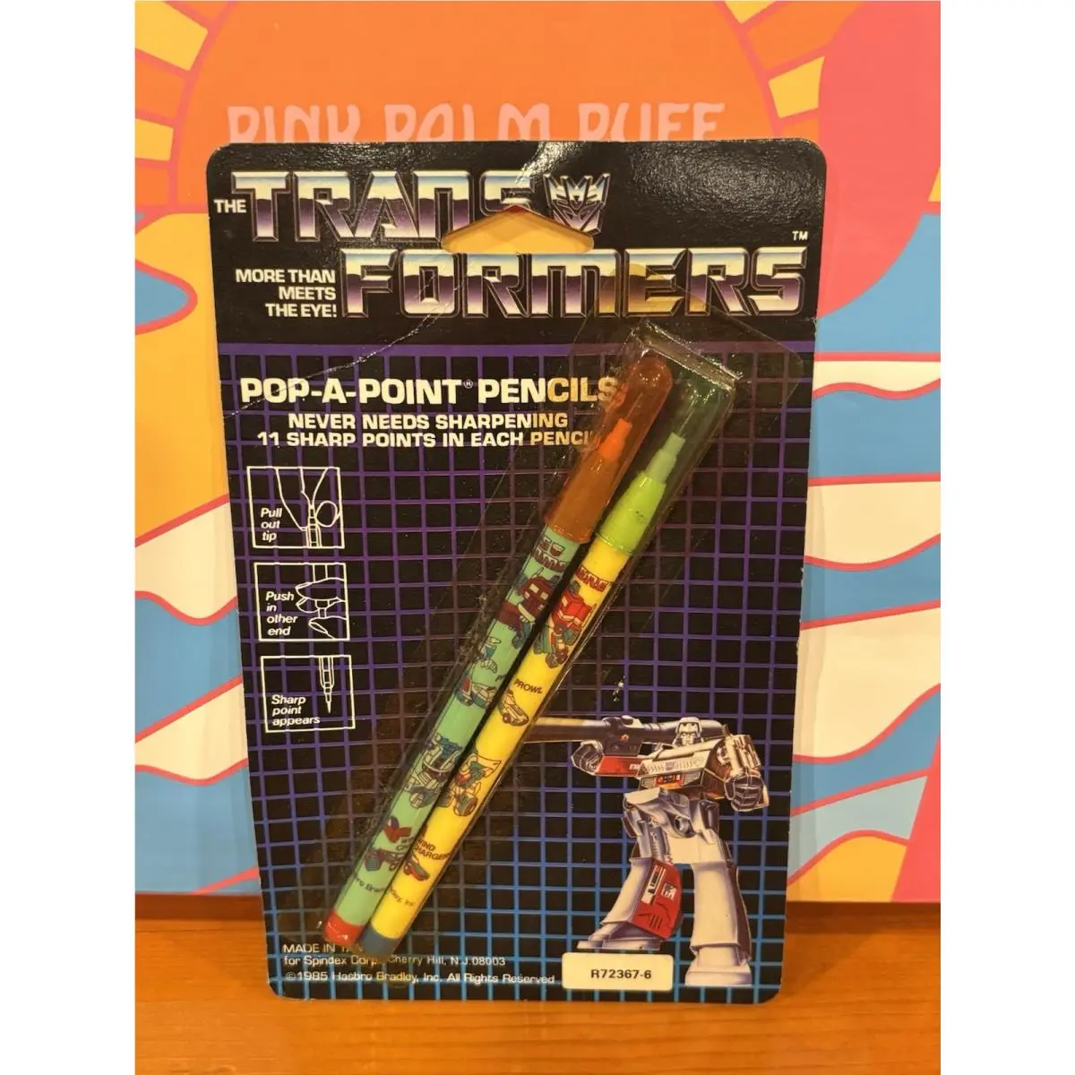 Transformers Pop-a-point Pencil Takara Spindex Megatron Vintage 1985 Moc