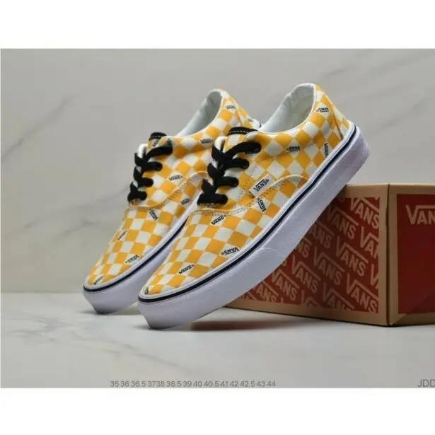 Era VN0A4U39WYT Big Check Yolk Yellow White Skate Board Shoes by Vans