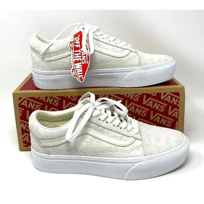 Old Skool Platform VN0A3BU4TE Debossed Otw Marshmallow White Women`s Sz 10 by Vans